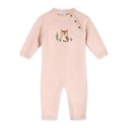 Owl Embroidered Baby Knit Organic Cotton Jumpsuit