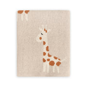 Organic Jacquard Sweater Knit Baby Blanket - Giraffe