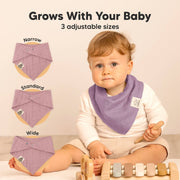 8 Pack Lumi Organic Cotton Muslin Bandana Bibs - Lavender