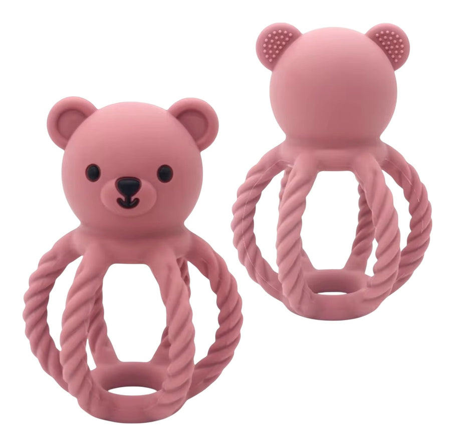 All Silicone Teddy Rattle - Various Colors