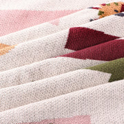Organic Jacquard Sweater Knit Baby Blanket - Alphabet Blush