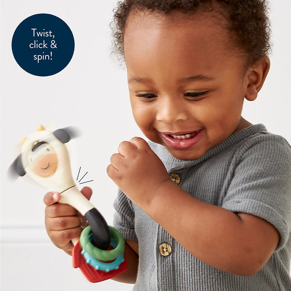 Itzy Spinner Rattle - Cow