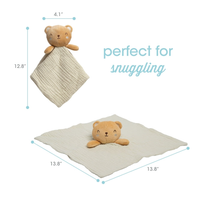 Bear Snuggle Blanket - Organic Cotton Muslin Lovey