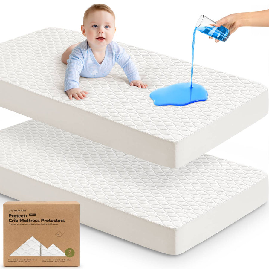 Two Pack Mavy Protect+ Waterproof Crib Mattress Protector