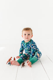 Bamboo Convertible Footie - Arlo Dinosaur