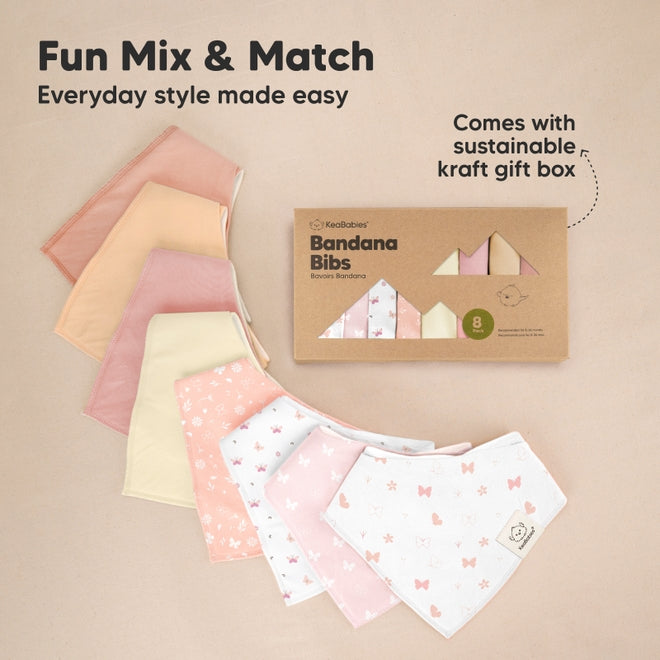 Organic Cotton Bandana Bibs - Butterflies