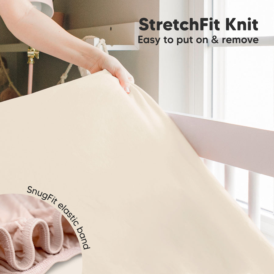 2 Pack Isla Fitted Crib Sheet - Cameo
