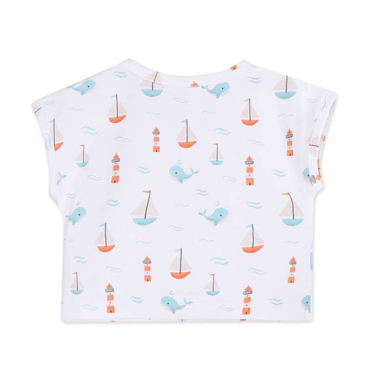 Organic Sailboat Whales Tee & Shorts Set