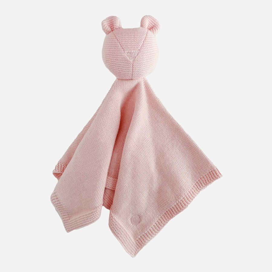 Organic Cotton Bear Lovey Blanket - Blush