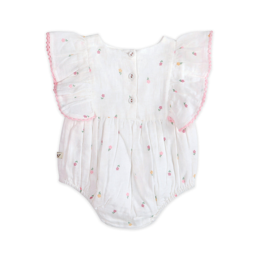 Margot Organic Muslin Baby Bubble Romper + Headband