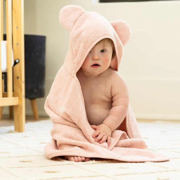 Hooded Towel + Wash Mitt Set - Blush