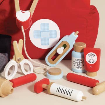 Vintage Wooden Doctor Roleplay Set