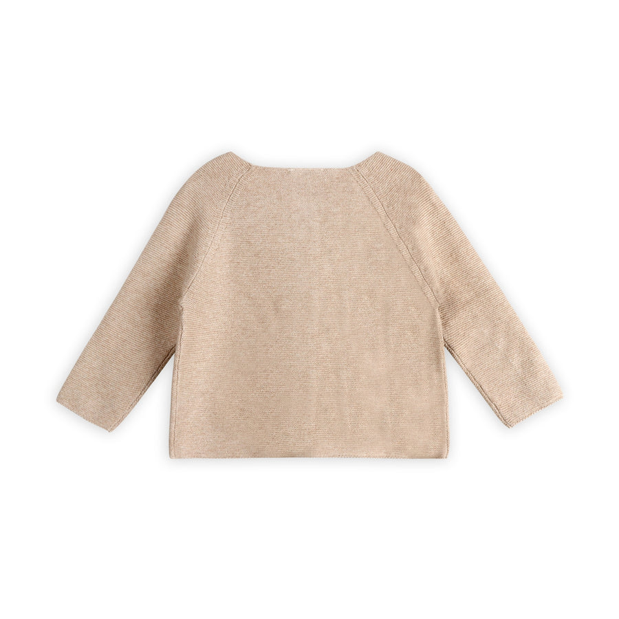Organic Cotton Embroidered Baby Knit Cardigan - Bird