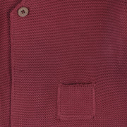 Hooded Button & Pocket Sweater - Berry
