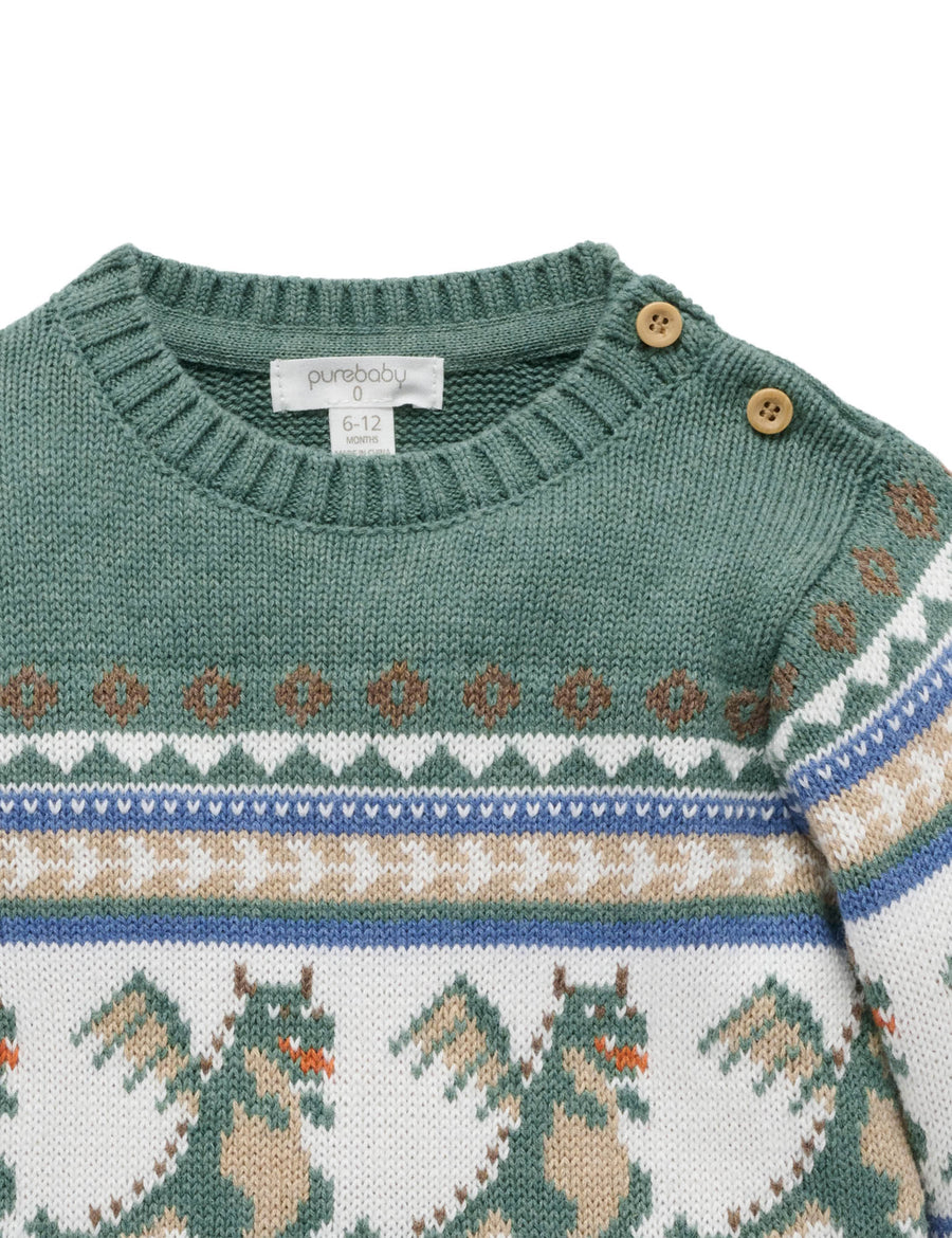 Organic Cotton Dragon Fairisle Sweater