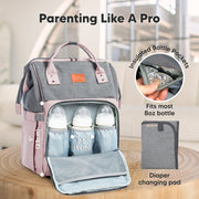 Original Diaper Backpack with Changing Pad - Pink Gray