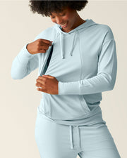 Brushed Bamboo Maternity & Nursing Hoodie - Powder Blue
