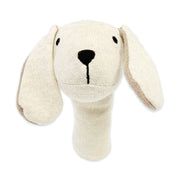 Organic Stuffed Baby Stick Rattle - Dog