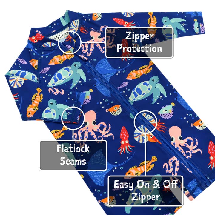 Long Sleeve UV Sun Suit - Sea Friends