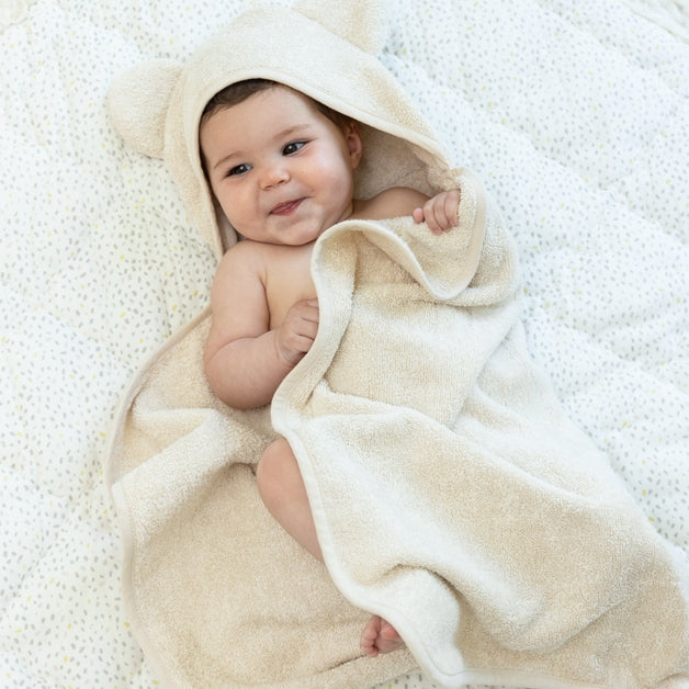 Hooded Towel + Wash Mitt Set - Linen