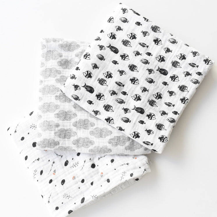 Organic Muslin Swaddle - Cloud