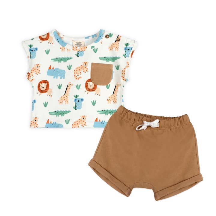 Organic Safari Tee & Shorts Set