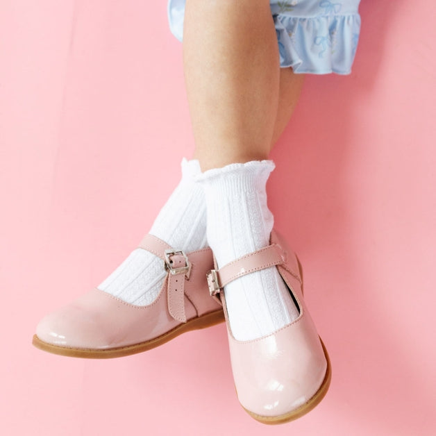 Frill Midi Socks - White