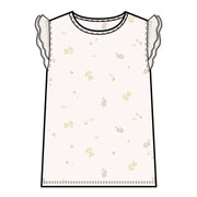 Organic Daphne Ribbed Tank with Eyelet Ruffle - Emma Floral