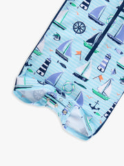 Blue Sweet Sails Long Sleeve Sunsuit