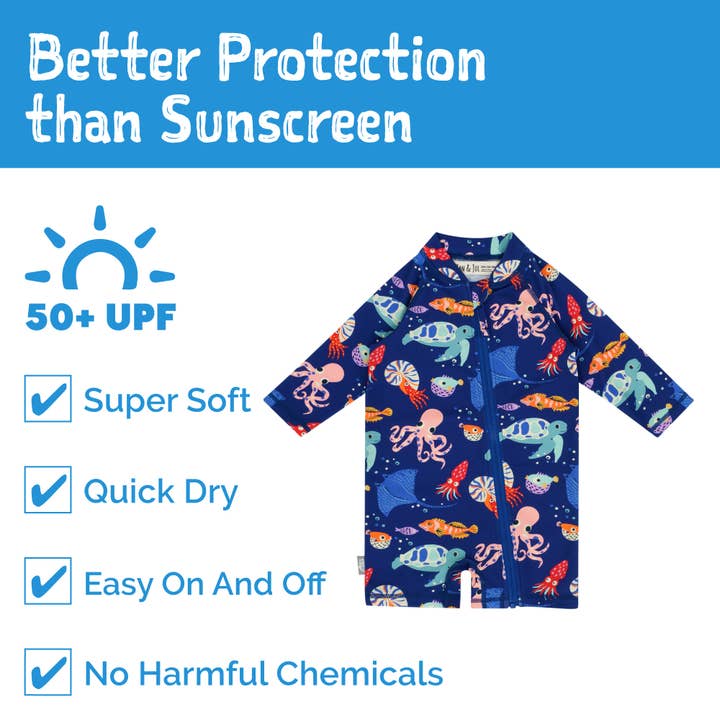 Long Sleeve UV Sun Suit - Sea Friends