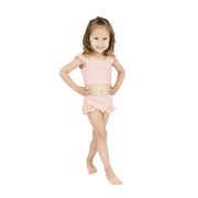 Girls Flutter Bikini Swimsuit - Pink Daisy