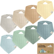 8 Pack Lumi Organic Cotton Muslin Bandana Bibs - Mirage