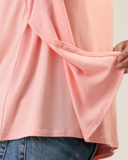 Classic Modal V-Neck Nursing T-Shirt - Sunset Pink