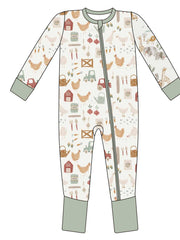 Bamboo Convertible Romper - On the Farm