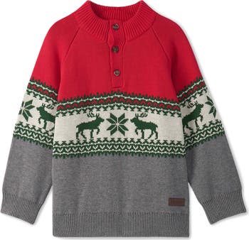 Holiday Elk Mock Neck Sweater