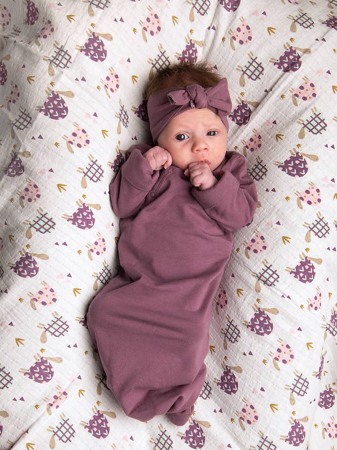 Shoulder Snap Gown - Grapeade