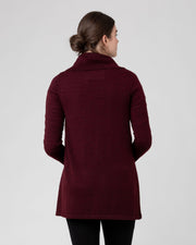 Knit Cowl Neck Nursing Top - Burgundy