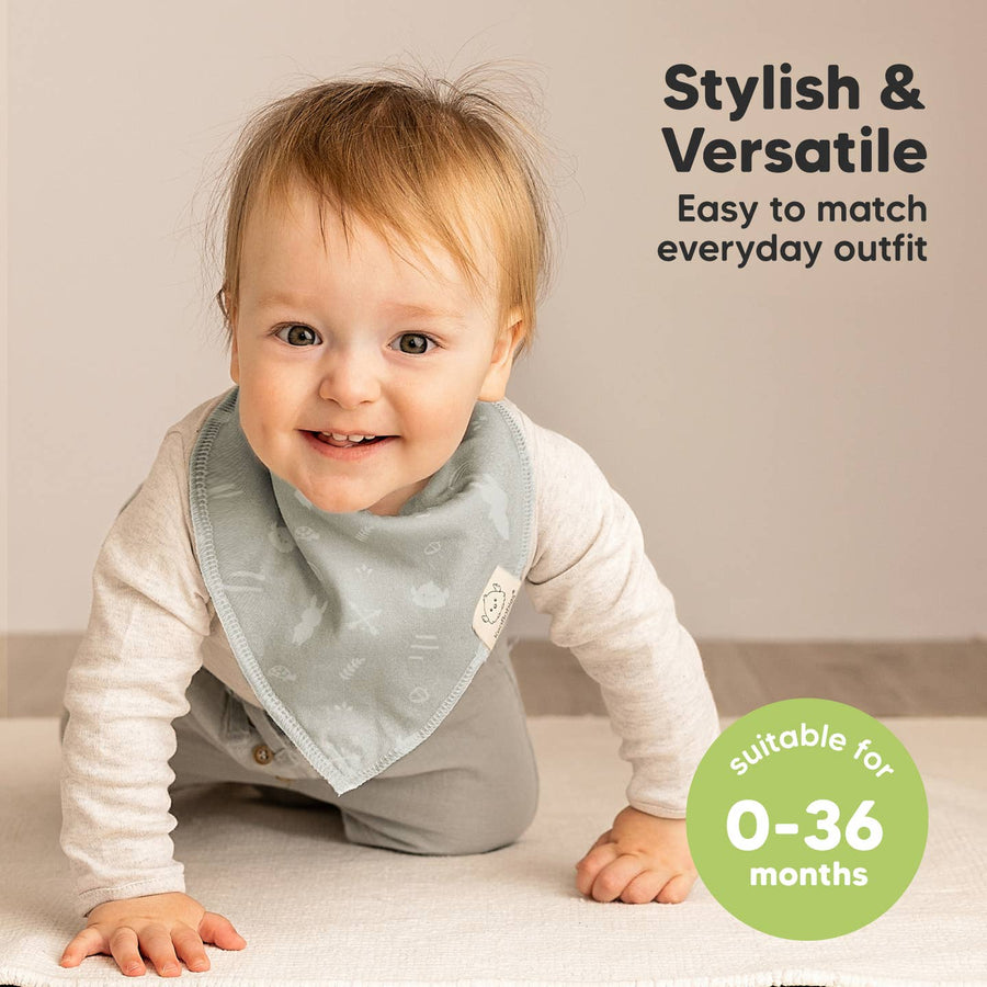 8 Pack Organic Cotton Bandana Bibs - Nordic