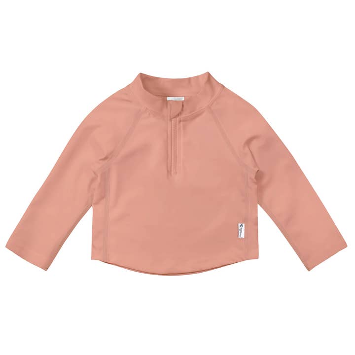 UPF 50+ Zip Rashguard Shirt - Coral