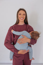 Luxe Nursing Lounge Crewneck - Plum