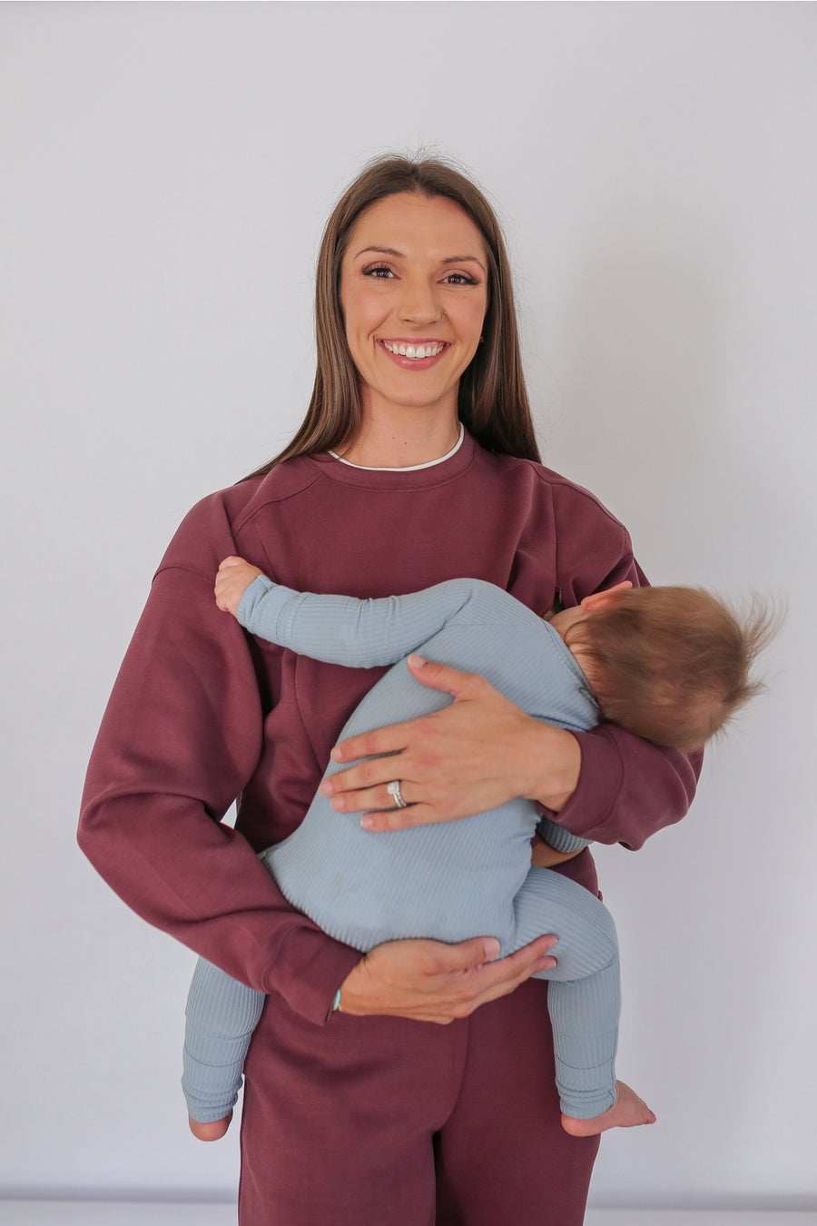 Luxe Nursing Lounge Crewneck - Plum