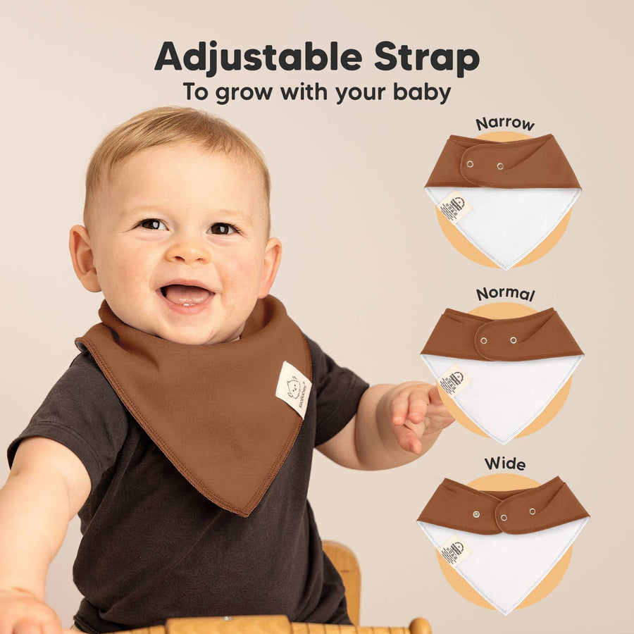 8 Pack Organic Cotton Bandana Bibs - Terracotta