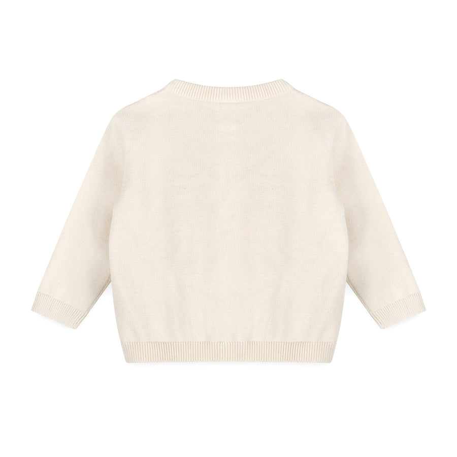 Organic Cotton 3D Embroidered Baby Knit Cardigan - Dino
