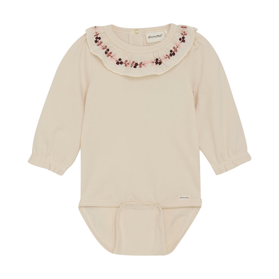 Long Sleeve Bodysuit - Sandshell Embroidery