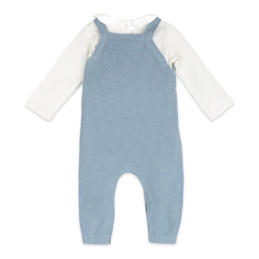 Organic Cotton Wildflower Embroidered Knit Baby Overall Set