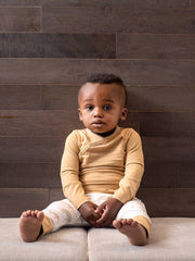 Shoulder Snap Long Sleeve Onesie - Honeycomb