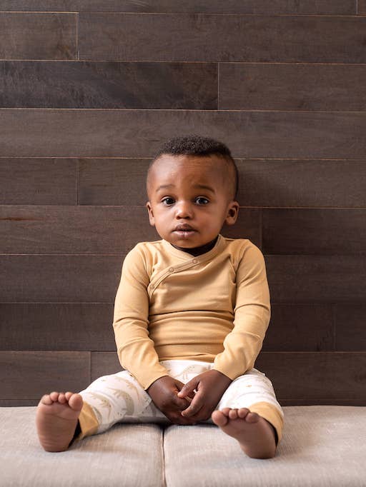 Shoulder Snap Long Sleeve Onesie - Honeycomb