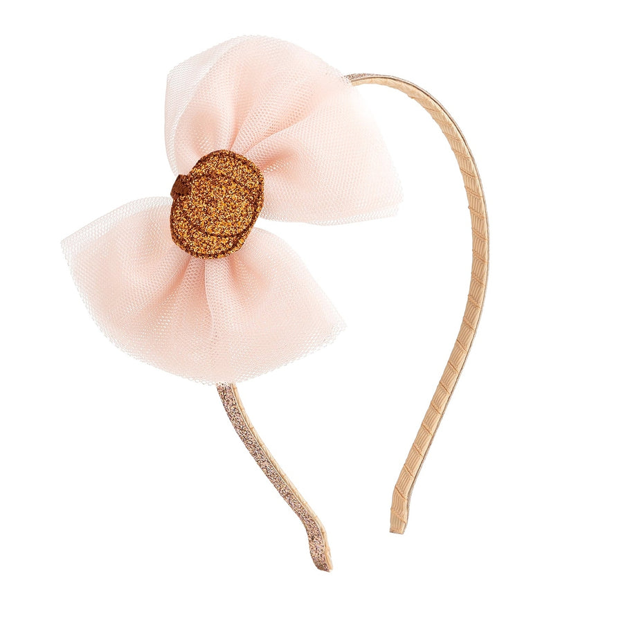 Tulle Bow Headband - Pumpkin