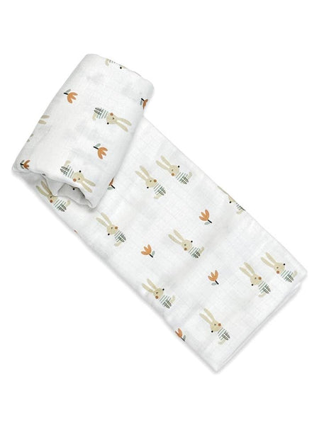 Bunny Muslin Swaddle Baby Blanket