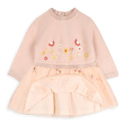 Embroidered Knit Baby Tutu Dress - Floral